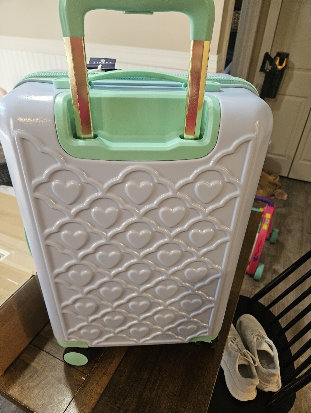 Target Roller Rabbit Heart Pattern Rolling Suitcase - Picture 4 of 7